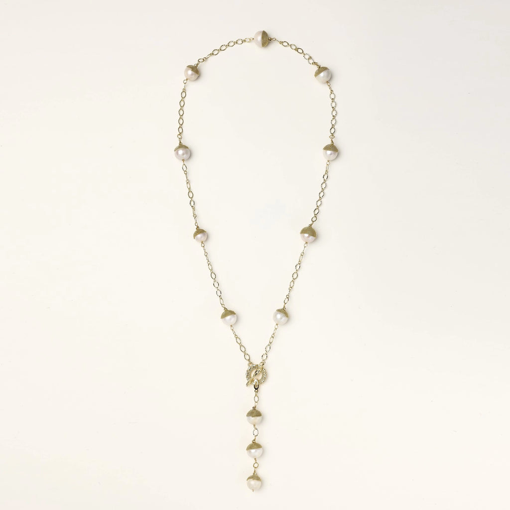 Baroque Pearl Station Necklace