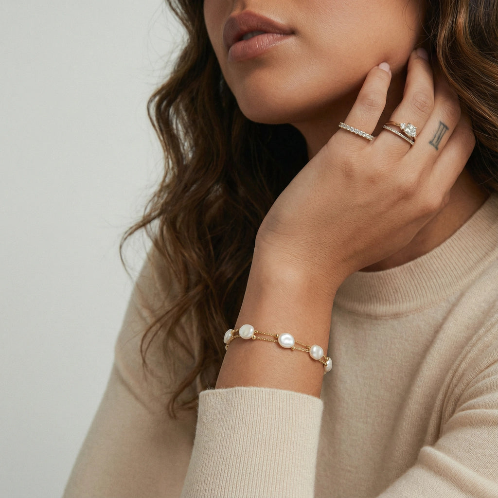 Baroque Pearl Layered Bracelet