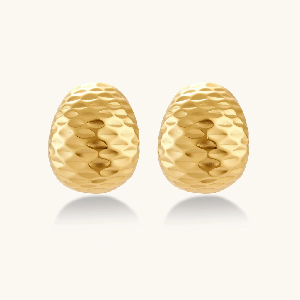 Hammered Gold Huggies