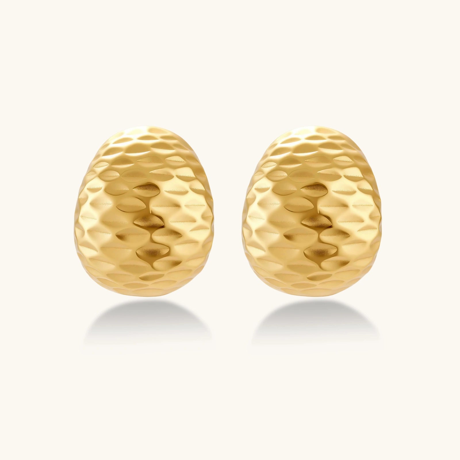Hammered Gold Huggies