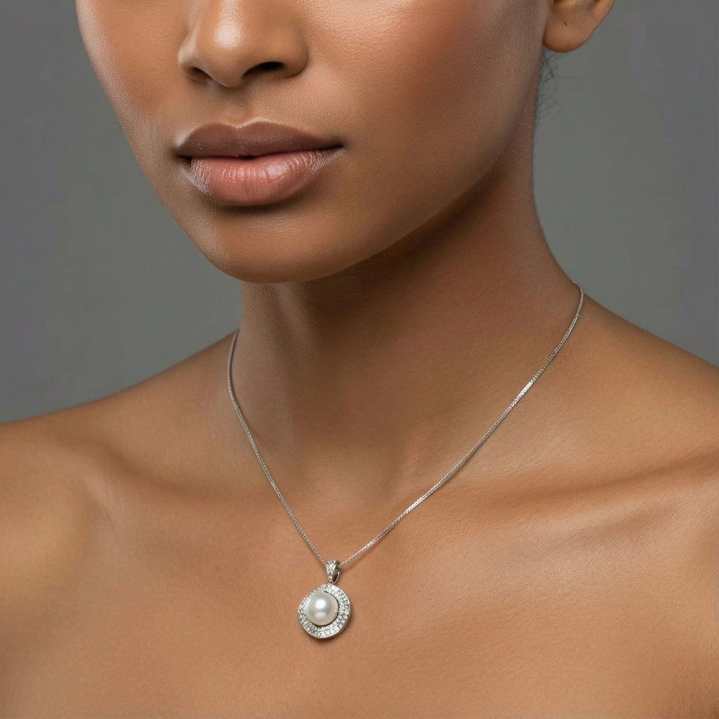 Halo Pearl Statement Necklace