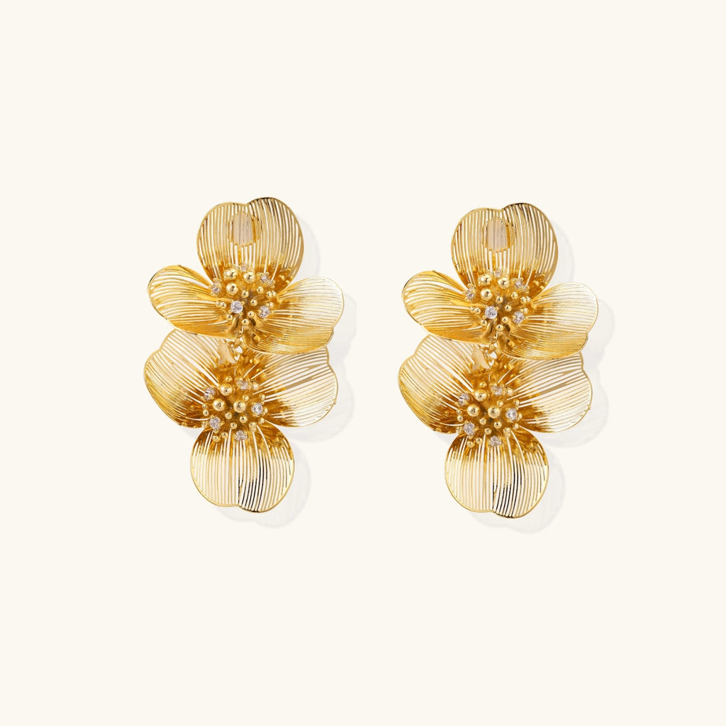 Golden Bloom Double Earrings